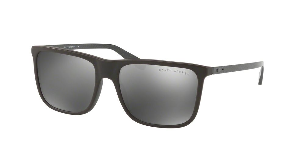Ralph Lauren RL8157 Sunglasses 56436G-58 - Olive/sanblast Brown Frame, Mirror Silver Lenses