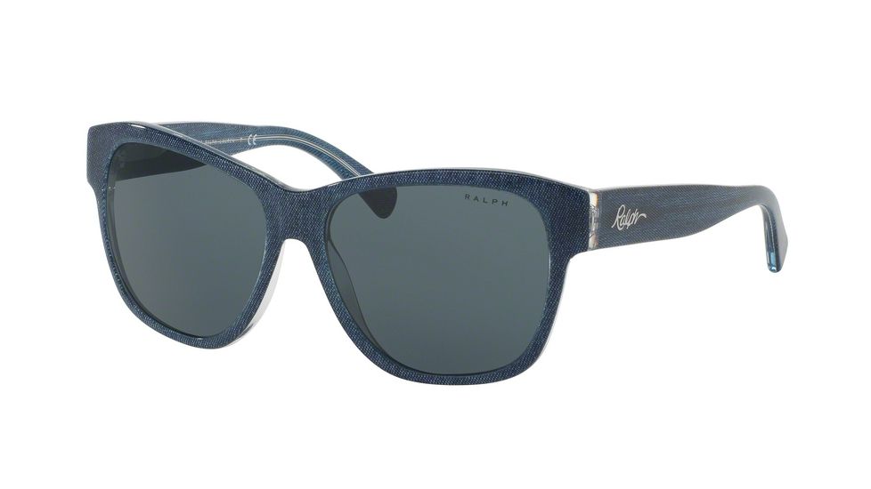 Ralph RA5226 Sunglasses 163087-56 - Blue Denim Crystal Frame, Grey Blue Solid Lenses