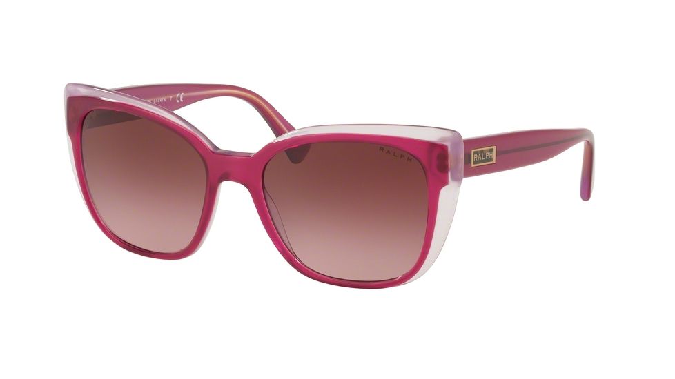 Ralph RA5242 Prescription Sunglasses, 55mm, Shiny Top Fuxia On Pink, RA5242-56858H-55-SV