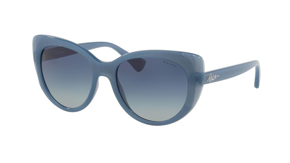 Ralph RA5243 Progressive Prescription Sunglasses, 55mm, Opal Blue, RA5243-57144L-55-PRO