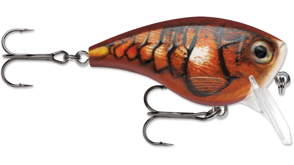 Rapala BX Big Brat Crankbait, Hard Flash, Square Bill 2.75in, 3/4 oz, 6ft, 3 Hooks, Blaze, BXBB06BLZ