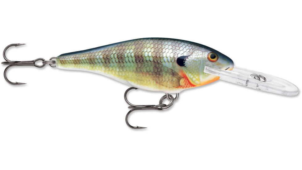 Rapala Shad Rap Crankbait, 3 1/8in, 3/8 oz, Floating, Bluegill, SR08BG