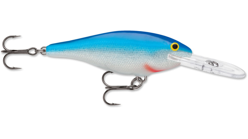 Rapala Shad Rap Crankbait, 3 1/8in, 3/8 oz, Floating, Blue, SR08B
