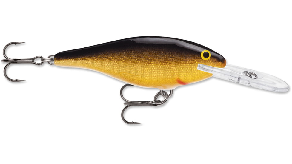 Rapala Shad Rap Crankbait, 3 1/8in, 3/8 oz, Floating, Gold, SR08G