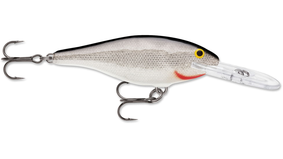 Rapala Shad Rap Crankbait, 3 1/8in, 3/8 oz, Floating, Silver, SR08S