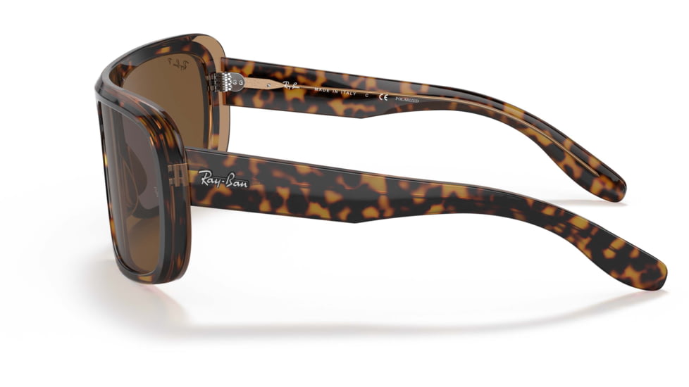 Ray-Ban Blair RB2196 Sunglasses, Polarized Brown Lenses, Havana On Transparent Brown, 61, RB2196-129257-61