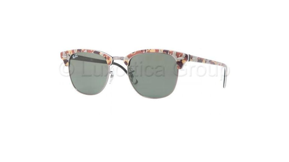 Ray-Ban Clubmaster Bifocal Sunglasses RB3016 with Lined Bi-Focal Rx Prescription Lenses RB3016-1068-5121 - Lens Diameter: 51 mm, Frame Color: Top Camo Beige On Black
