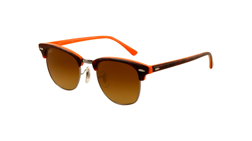 Ray-Ban Clubmaster Bifocal Sunglasses RB3016 with Lined Bi-Focal Rx Prescription Lenses RB3016-112685-5121 - Lens Diameter 51 mm, Frame Color Top Dark Havana on Orange