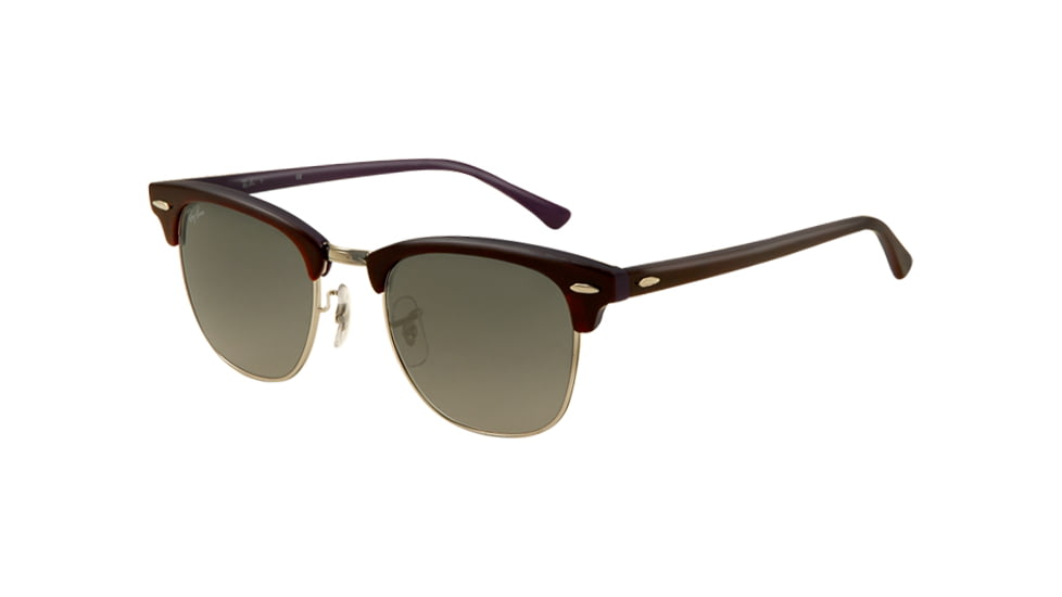 Ray-Ban Clubmaster Bifocal Sunglasses RB3016 with Lined Bi-Focal Rx Prescription Lenses RB3016-112871-4921 - Lens Diameter 49 mm, Frame Color Top Shiny Havana on Violet