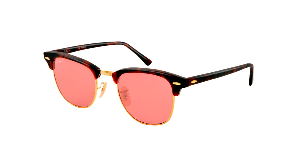 Ray-Ban Clubmaster Bifocal Sunglasses RB3016 with Lined Bi-Focal Rx Prescription Lenses RB3016-114515-49 - Lens Diameter 49 mm, Lens Diameter 49 mm, Frame Color Matte Red Havana