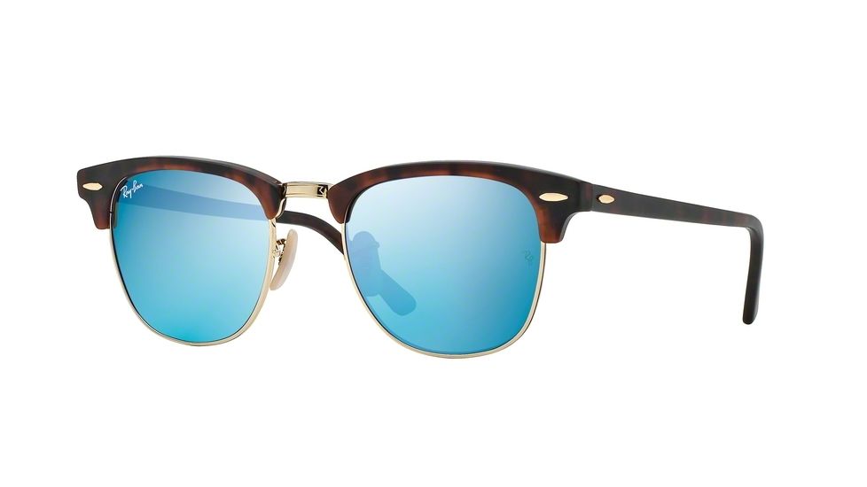 Ray-Ban Clubmaster Bifocal Sunglasses RB3016 with Lined Bi-Focal Rx Prescription Lenses RB3016-114517-51 - Lens Diameter 51 mm, Frame Color Sand Havana/gold