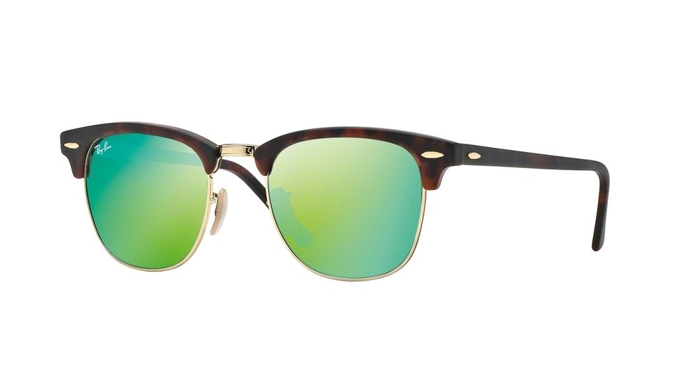 Ray-Ban Clubmaster Bifocal Sunglasses RB3016 with Lined Bi-Focal Rx Prescription Lenses RB3016-114519-49 - Lens Diameter 49 mm, Frame Color Sand Havana/gold