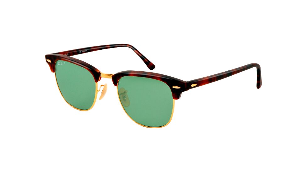 Ray-Ban Clubmaster Bifocal Sunglasses RB3016 with Lined Bi-Focal Rx Prescription Lenses RB3016-1145O5-51 - Lens Diameter 51 mm, Lens Diameter 51 mm, Frame Color Matte Red Havana