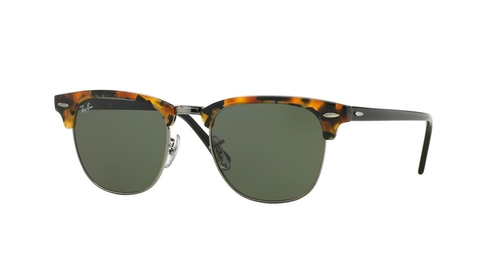 Ray-Ban Clubmaster Bifocal Sunglasses RB3016 with Lined Bi-Focal Rx Prescription Lenses RB3016-1157-51 - Lens Diameter 51 mm, Frame Color Spotted Black Havana