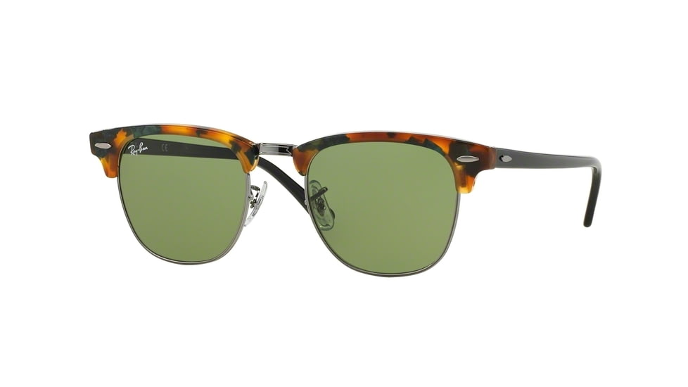 Ray-Ban Clubmaster Bifocal Sunglasses RB3016 with Lined Bi-Focal Rx Prescription Lenses RB3016-11594E-49 - Lens Diameter 49 mm, Frame Color Spotted Green Havana