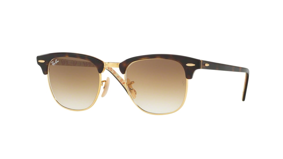 Ray-Ban Clubmaster Bifocal Sunglasses RB3016 with Lined Bi-Focal Rx Prescription Lenses RB3016-120451-49 - Lens Diameter 49 mm, Frame Color Top Havana/texture Beige