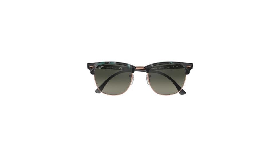 Ray-Ban Clubmaster Bifocal Sunglasses, 49mm, Spotted Grey/Green, RB3016-125571-49-BI