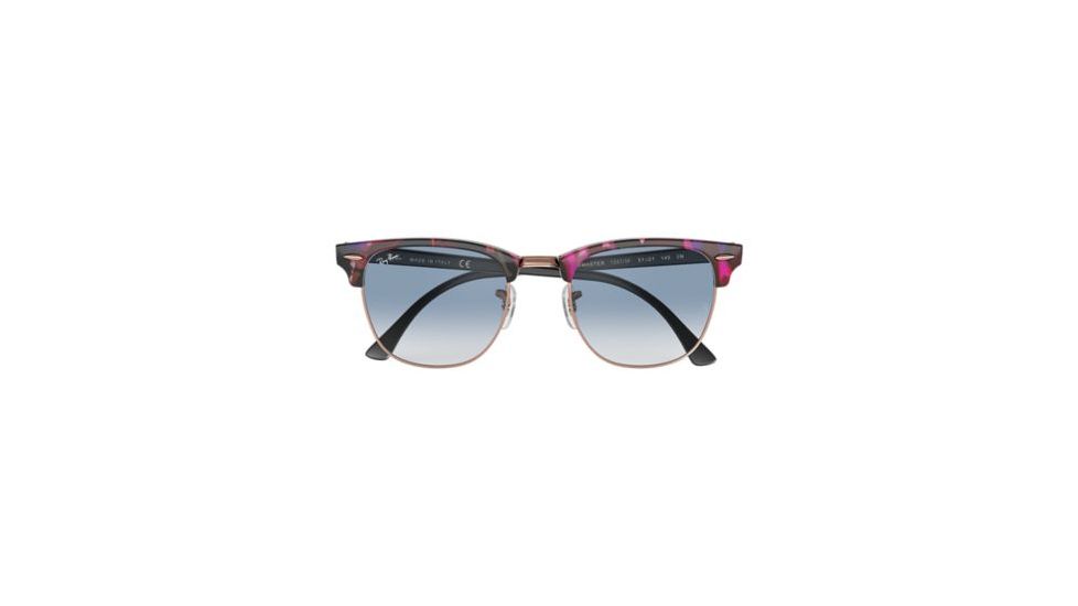 Ray-Ban Clubmaster Bifocal Sunglasses, 49mm, Spotted Grey/Violet, RB3016-12573F-49-BI