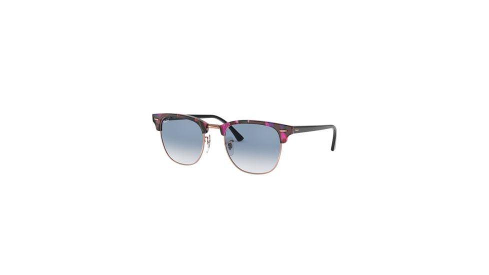 Ray-Ban Clubmaster Bifocal Sunglasses, 49mm, Spotted Grey/Violet, RB3016-12573F-49-BI