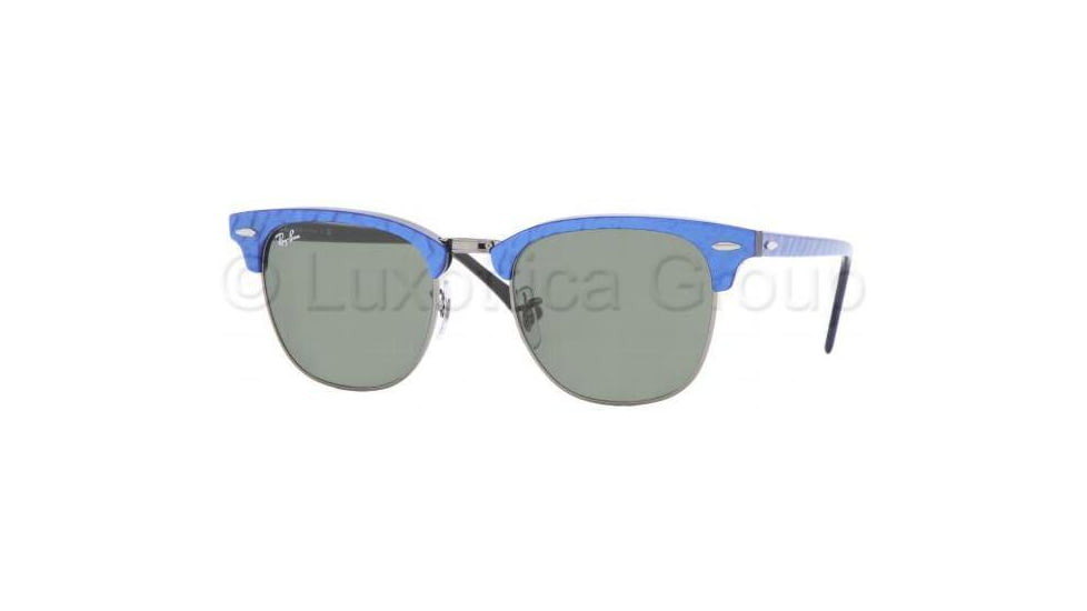 Ray-Ban RB3016 Bifocal Sunglasses - Top Blue On Black Crystal Green Frame / 49 mm Prescription Lenses, 984-4921