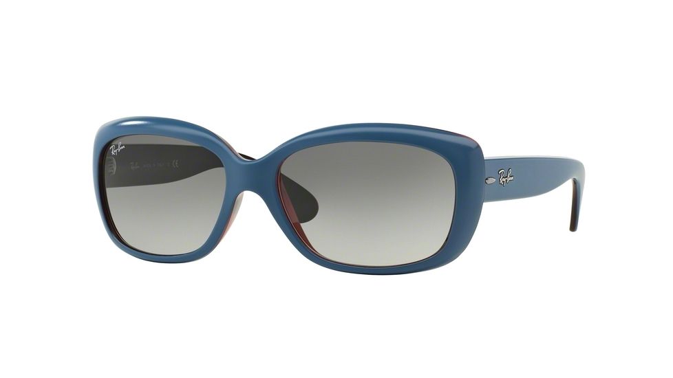 Ray-Ban Jackie OHH Sunglasses RB4101 613311-58 - Top Oil On Trasp Red Frame, Grey Gradient Lenses