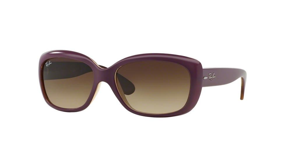 Ray-Ban Jackie OHH Sunglasses RB4101 613413-58 - Top Mat Violet On Trasp Sand Frame, Gradient Brown Lenses