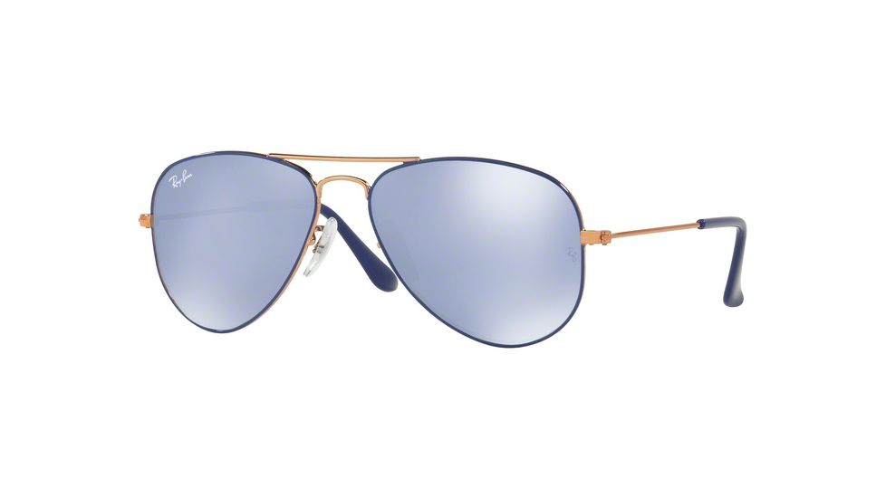 Ray-Ban Junior Bifocal Sunglasses RJ9506S for Kids with Lined Bi-Focal Rx Prescription Lenses RJ9506S-264-1U-50 - Lens Diameter 50 mm, Frame Color Copper Top On Blue