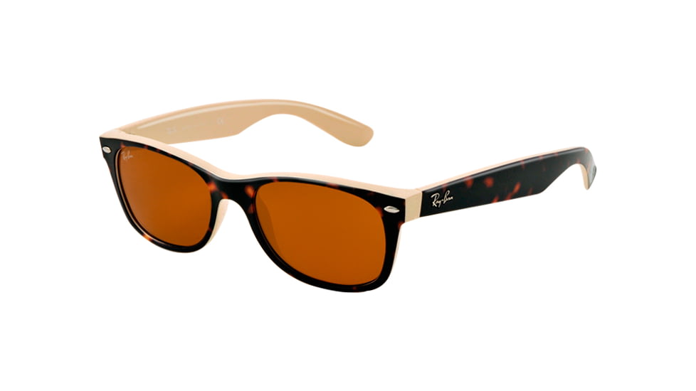 Ray-Ban New Wayfarer Prescription Sunglasses RB2132 RB2132-6012-5518 - Lens Diameter 55 mm, Frame Color Top Havana on Beige