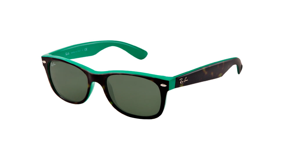 Ray-Ban New Wayfarer Prescription Sunglasses RB2132 RB2132-6013-5518 - Lens Diameter 55 mm, Frame Color Top Havana / Green