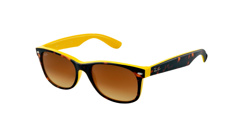 Ray-Ban New Wayfarer Prescription Sunglasses RB2132 RB2132-601485-5518 - Lens Diameter 55 mm, Frame Color Top Havana on Yellow