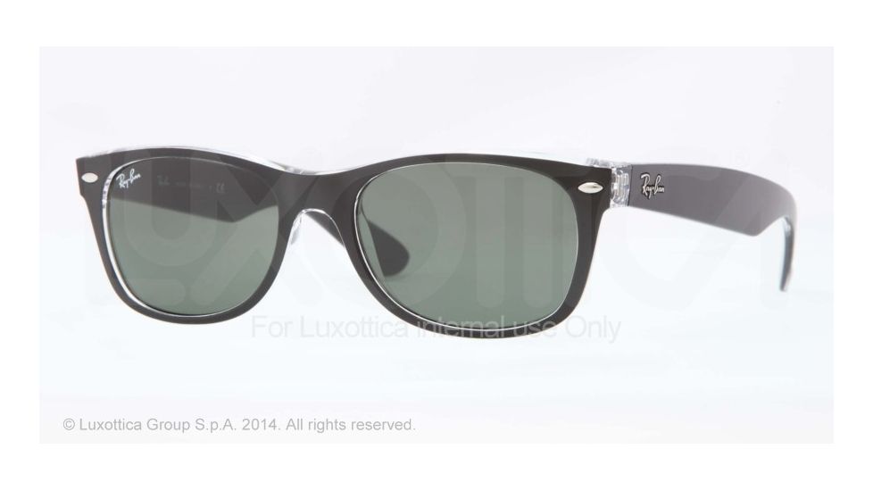 Ray-Ban New Wayfarer Prescription Sunglasses RB2132 RB2132-6052-52 - Lens Diameter 52 mm, Frame Color Top Black On Trasparent