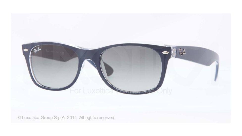 Ray-Ban New Wayfarer Prescription Sunglasses RB2132 RB2132-605371-52 - Lens Diameter 52 mm, Frame Color Top Matte Blue On Trasparent