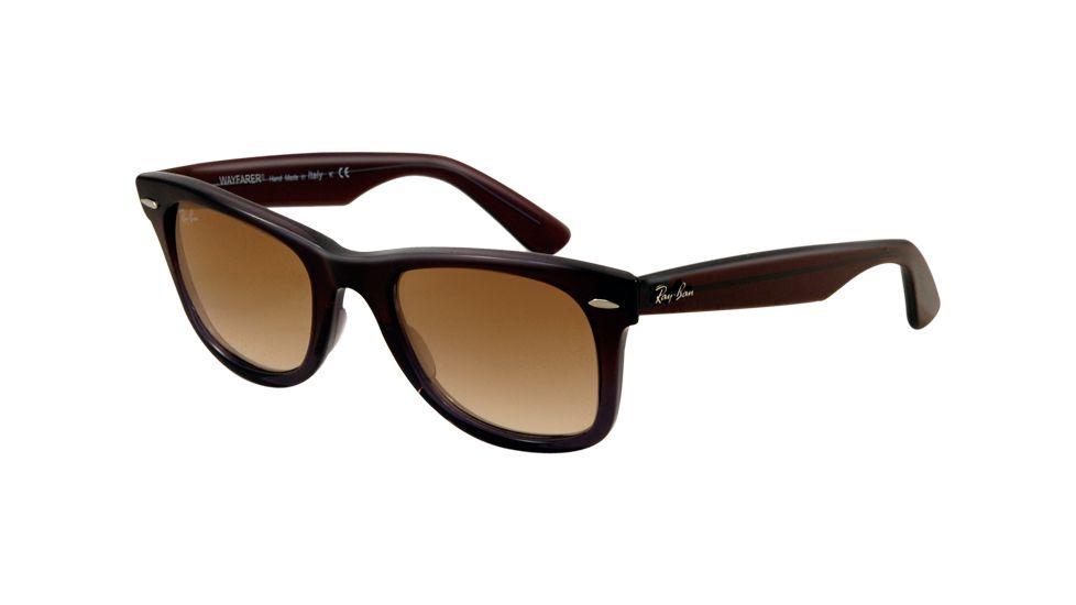 Ray-Ban RB2140 Original Wayfarer SV Prescription Sunglasses - Brown Gradient On Gray Transparent Frame, 50mm Lenses, 824-51-5022