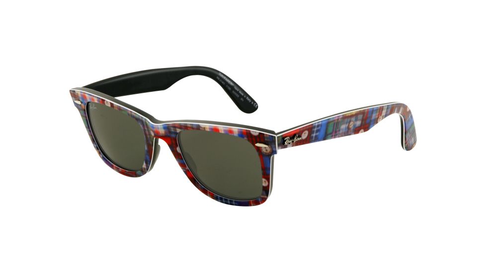 Ray-Ban Original Wayfarer Prescription Sunglasses RB2140  RB2140-1135-5022 - Lens Diameter 50 mm, Frame Color Top Texture Plaid on Black
