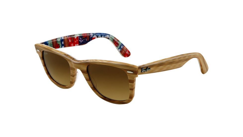 Ray-Ban Original Wayfarer Prescription Sunglasses RB2140  RB2140-113885-5022 - Lens Diameter 50 mm, Frame Color Top Light Wood on Texture