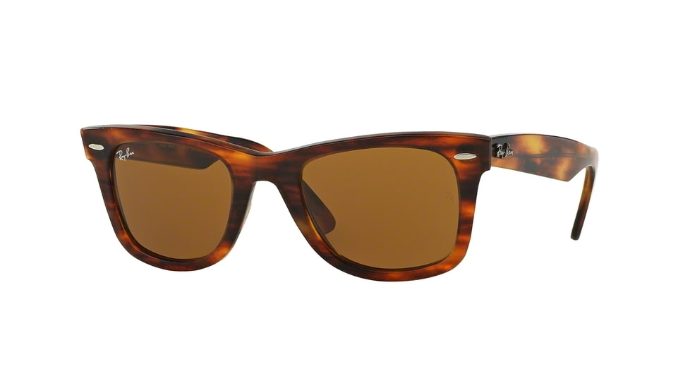 Ray-Ban Original Wayfarer Prescription Sunglasses RB2140 RB2140-1186-50 - Lens Diameter 50 mm, Frame Color Stripped Havana Effect Aged