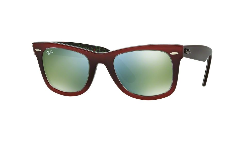 Ray-Ban Original Wayfarer Prescription Sunglasses RB2140 RB2140-12022X-50 - Lens Diameter 50 mm, Frame Color Top Grad Red On Light Red