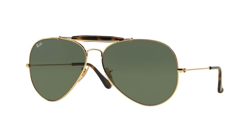 Ray-Ban Outdoorsman II Bifocal Sunglasses RB3029 with Lined Bi-Focal Rx Prescription Lenses RB3029-181-62 - Lens Diameter 62 mm, Frame Color Gold