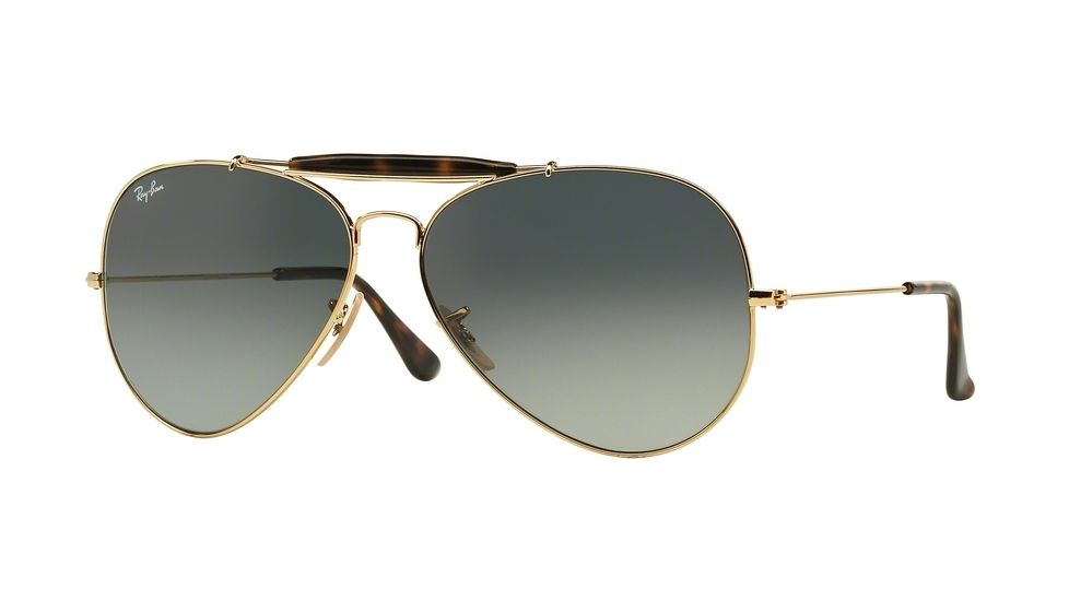 Ray-Ban Outdoorsman II Bifocal Sunglasses RB3029 with Lined Bi-Focal Rx Prescription Lenses RB3029-181-71-62 - Lens Diameter 62 mm, Frame Color Gold