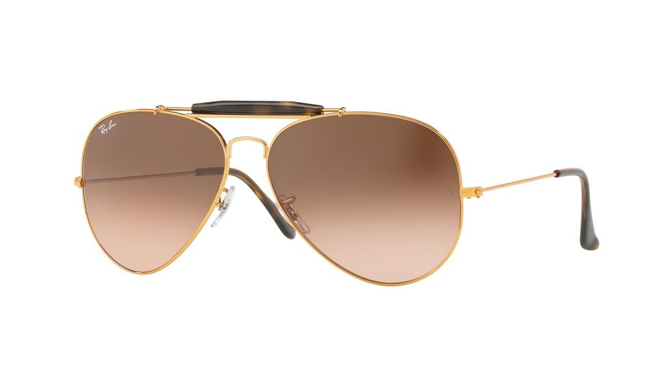Ray-Ban Outdoorsman II Bifocal Sunglasses RB3029 with Lined Bi-Focal Rx Prescription Lenses RB3029-9001A5-62 - Lens Diameter 62 mm, Frame Color Shiny Light Bronze