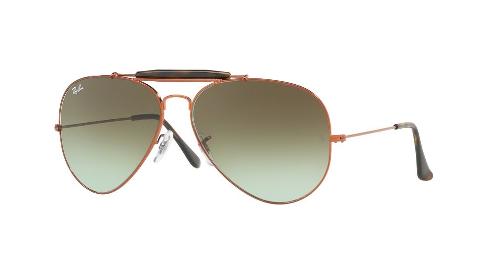 Ray-Ban Outdoorsman II Bifocal Sunglasses RB3029 with Lined Bi-Focal Rx Prescription Lenses RB3029-9002A6-62 - Lens Diameter 62 mm, Frame Color Shiny Medium Bronze