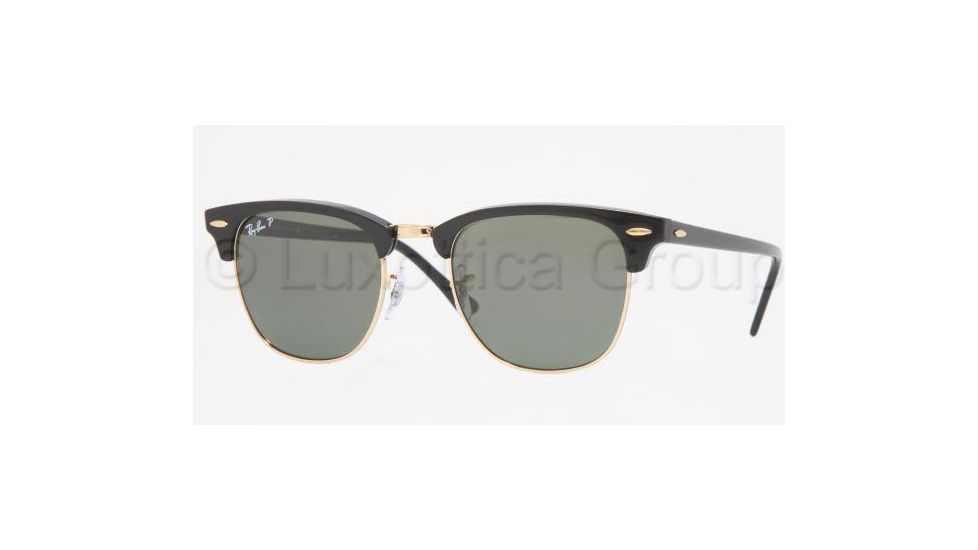 Ray-Ban Clubmaster Bifocal Sunglasses RB3016 with Lined Bi-Focal Rx Prescription Lenses RB3016-901-58-4921 - Frame Color: Black, Lens Diameter: 49 mm