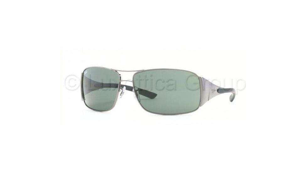Ray-Ban RB3320 Sunglasses with No-Line Progressive Rx Prescription Lenses RB3320-041-71-6414 - Lens Diameter: 64 mm, Frame Color: Gunmetal Striped
