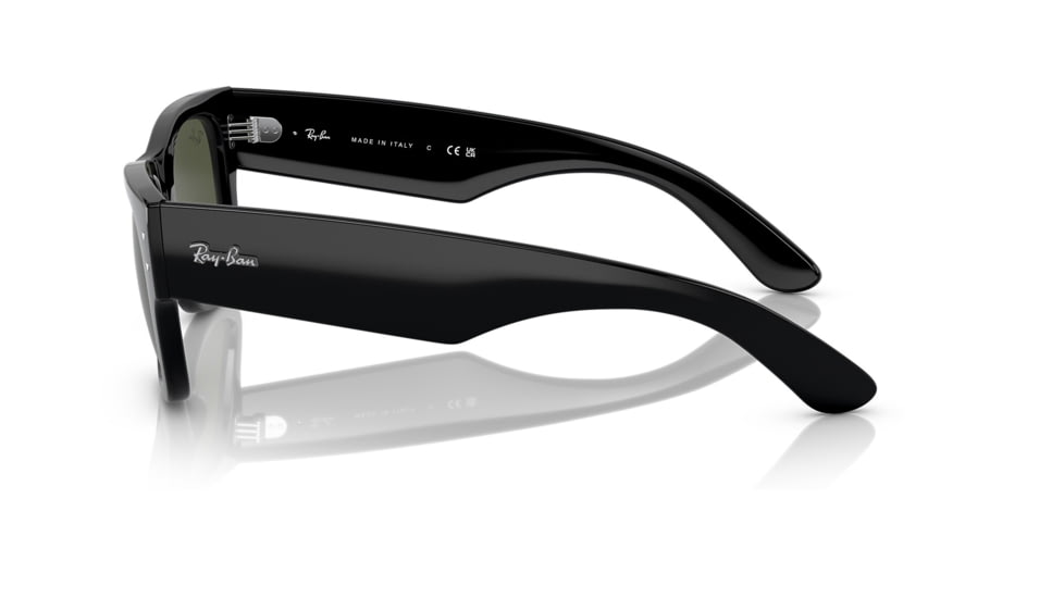 Ray-Ban RB0840S Mega Wayfarer Sunglasses, Black Frame, Green Lens, 51, RB0840S-901-31-51