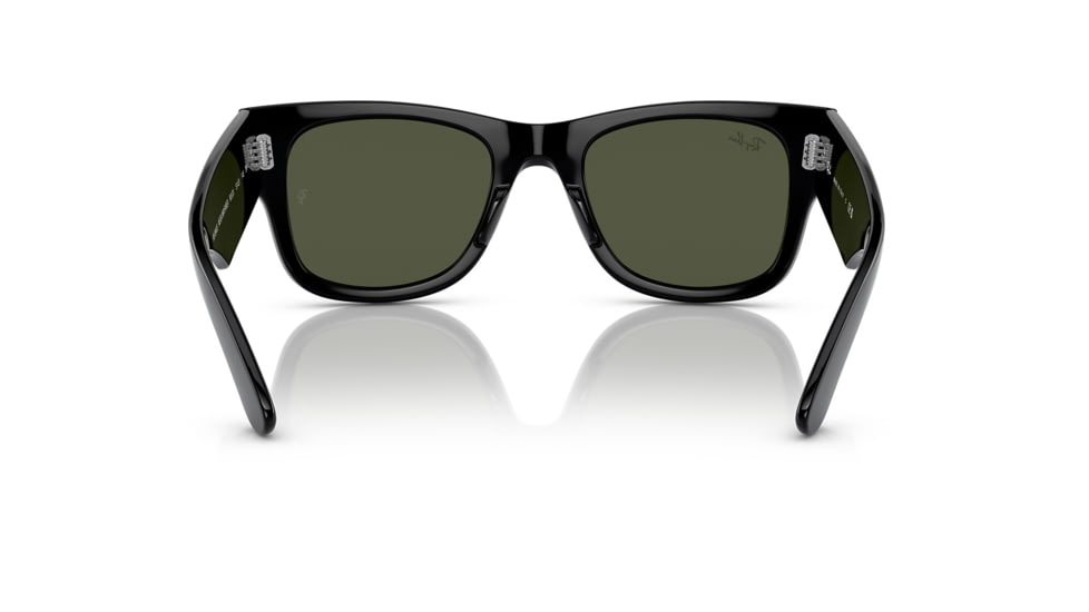 Ray-Ban RB0840S Mega Wayfarer Sunglasses, Black Frame, Green Lens, 51, RB0840S-901-31-51