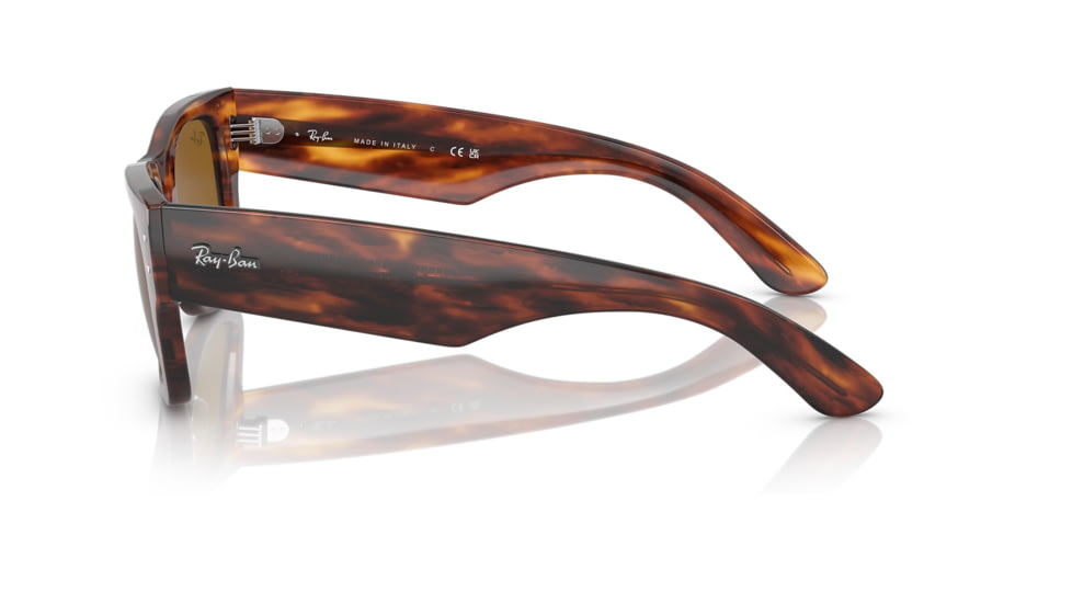 Ray-Ban RB0840S Mega Wayfarer Sunglasses, Striped Havana Frame, Brown Lens, 51, RB0840S-954-33-51