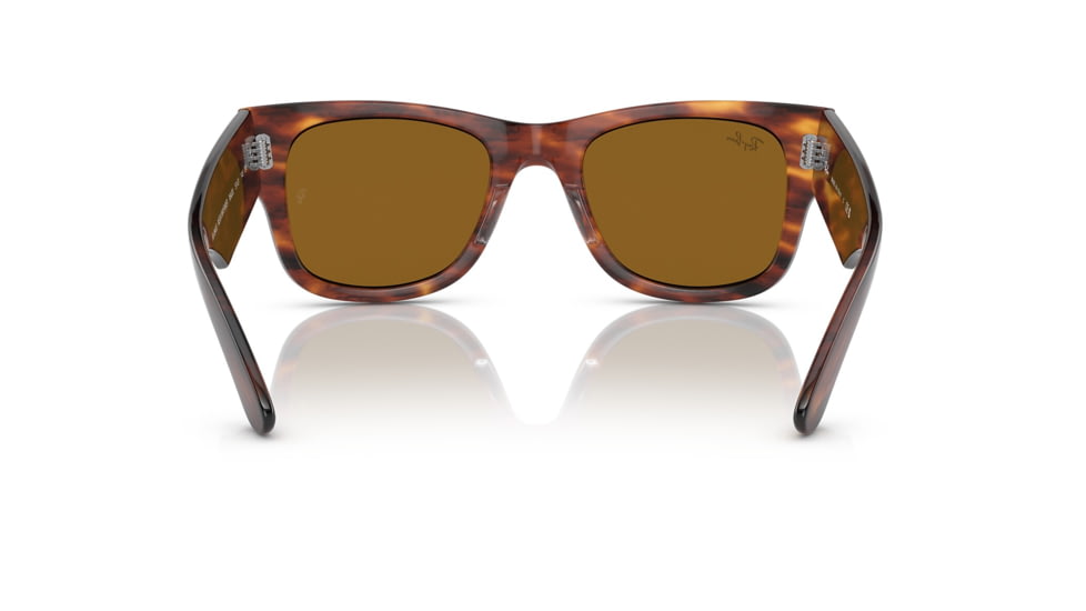 Ray-Ban RB0840S Mega Wayfarer Sunglasses, Striped Havana Frame, Brown Lens, 51, RB0840S-954-33-51