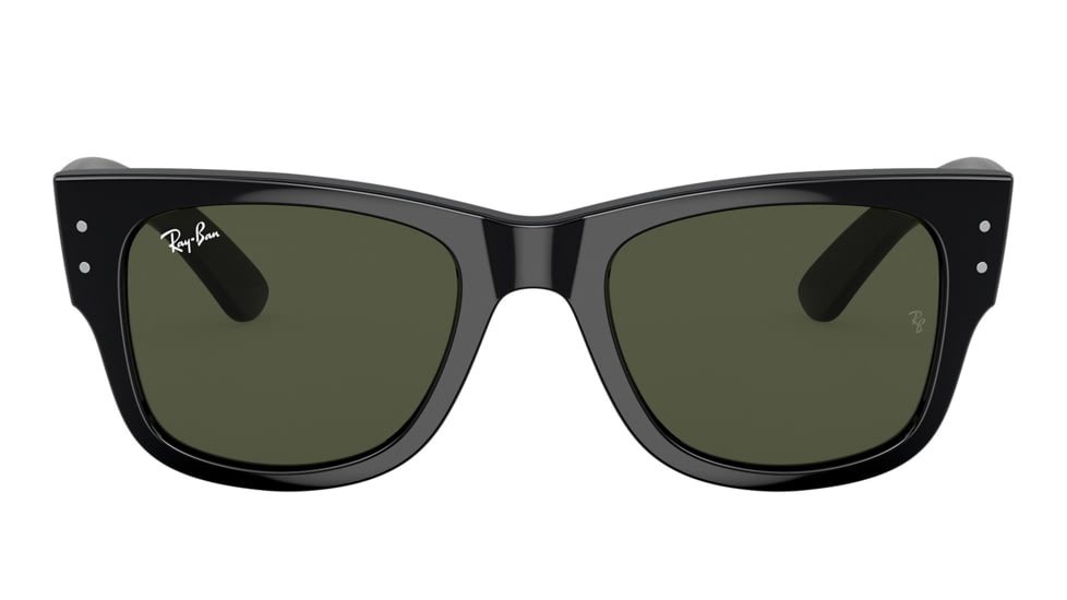 Ray-Ban RB0840SF Mega Wayfarer Sunglasses, Black Frame, Green Lens, Asian Fit, 52, RB0840SF-901-31-52