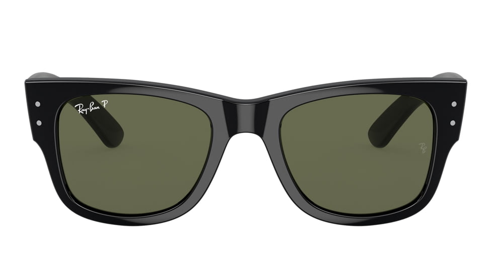 Ray-Ban RB0840SF Mega Wayfarer Sunglasses, Black Frame, Green Polarized Lens, Asian Fit, 52, RB0840SF-901-58-52