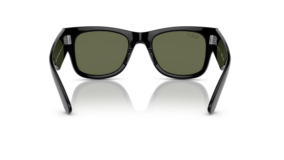 Ray-Ban RB0840SF Mega Wayfarer Sunglasses, Black Frame, Green Polarized Lens, Asian Fit, 52, RB0840SF-901-58-52